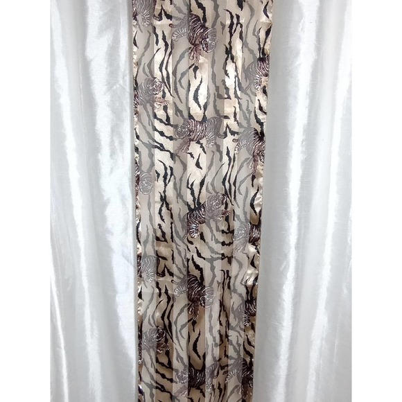 SATIN mesh stripe tiger scarf black tan ivory - Picture 6 of 6